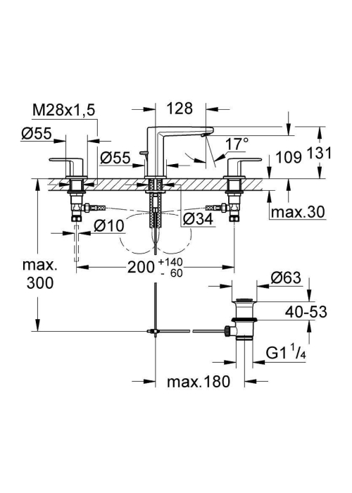 Змішувач для раковини Grohe Europlus 20301000