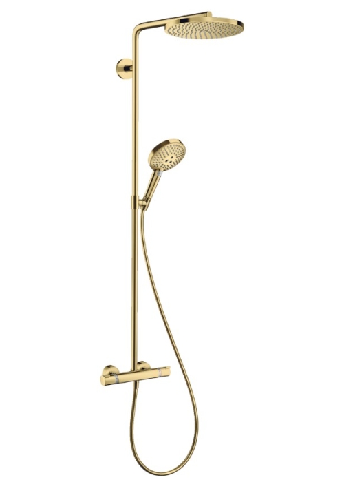 Душова система з термостатом Hansgrohe Raindance Select S Showerpipe 240 1jet Polished Gold Op 27633990