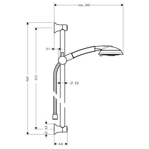 Душовий набір Hansgrohe Raindance Classic 100 3jet 90см Chrome 27841000