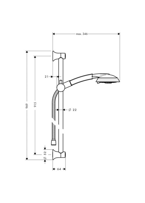 Душовий набір Hansgrohe Raindance Classic 100 3jet 90см Chrome 27841000