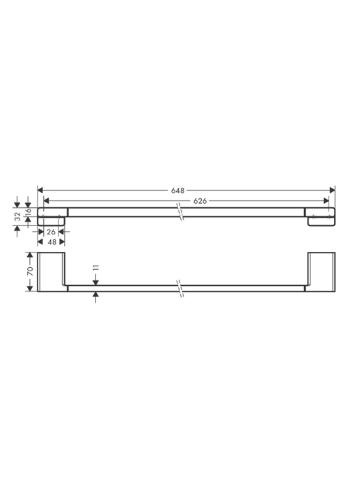 Тримач для лазневих рушників Hansgrohe AddStoris 41747000 хром