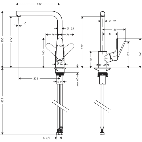 Кухонний змішувач Hansgrohe Focus Matt Black 31817670