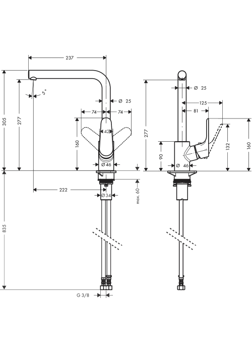 Кухонний змішувач Hansgrohe Focus Matt Black 31817670