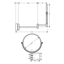 Дзеркало косметичне Hansgrohe AddStoris 41791670 чорний матовий