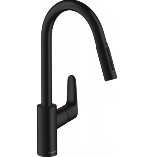 Кухонный смеситель Hansgrohe Focus с выдвижным душем Matt Black 31815670