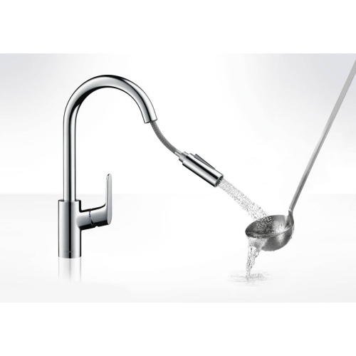 Кухонний змішувач Hansgrohe Focus з висувним душем Matt Black 31815670