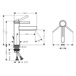 Змішувач Hansgrohe Finoris для раковини, чорний 76023670