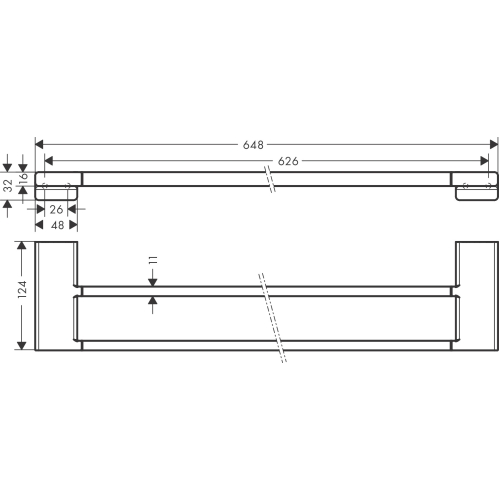 Подвійний тримач для банних рушників Hansgrohe AddStoris 41743140