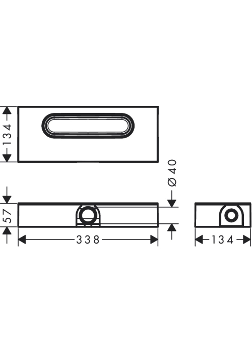 Скрытая часть для каналов Hansgrohe uBox universal ø40 01000180