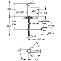 Смеситель для раковины Grohe Quadra 23441000