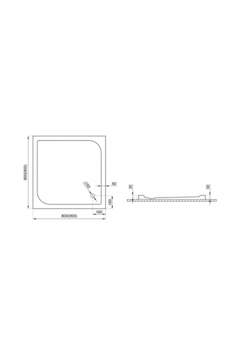 Піддон квадратний Polimat TAKO 80x80x5 00402