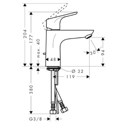 Смеситель для раковины Hansgrohe Focus E LowFlow 31603000