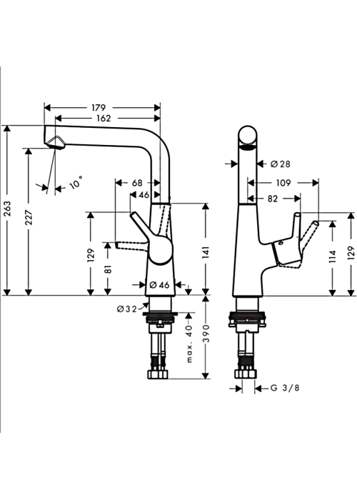 Смеситель для раковины Hansgrohe Talis S 72105000