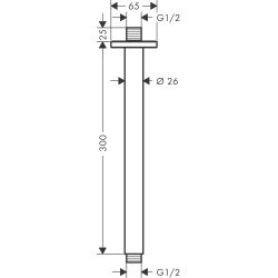 Кронштейн для верхнього душу Hansgrohe Vernis Shape, чорний 30 см матовий 26407670