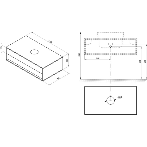 Тумба для раковини Ravak Step SD-1000 білий X000001429