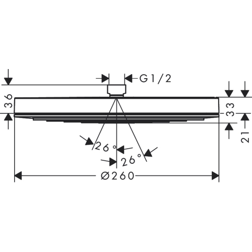 Верхній душ Hansgrohe Pulsify 260 1jet 24140670 чорний матовий