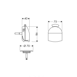 Зовнішня частина сифону Hansgrohe Exafill 58127000