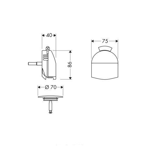 Зовнішня частина сифону Hansgrohe Exafill 58127000