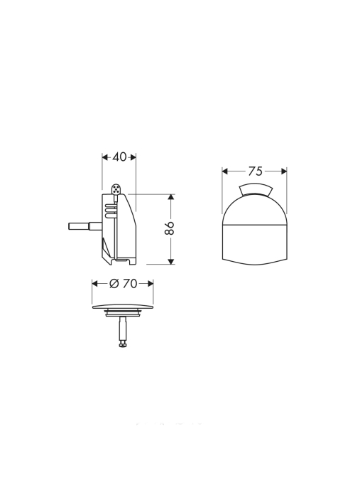 Зовнішня частина сифону Hansgrohe Exafill 58127000