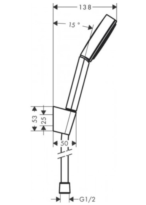 Душовий набір Hansgrohe Pulsify 105 1jet із душовим шлангом 125 см 24301670