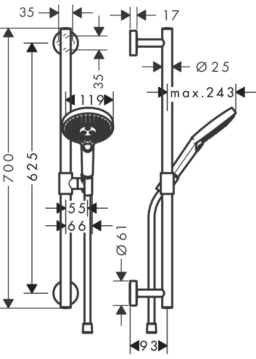 Душовий набір Hansgrohe Raindance Select S 26320000