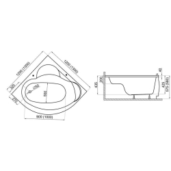 Ванна акрилова Polimat STANDARD 120x120 00205