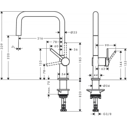 Змішувач Hansgrohe Talis M54 для кухонного миття, чорний матовий 72806670