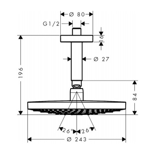 Верхній душ Hansgrohe Raindance Select S 240 2jet хром/білий 26467400