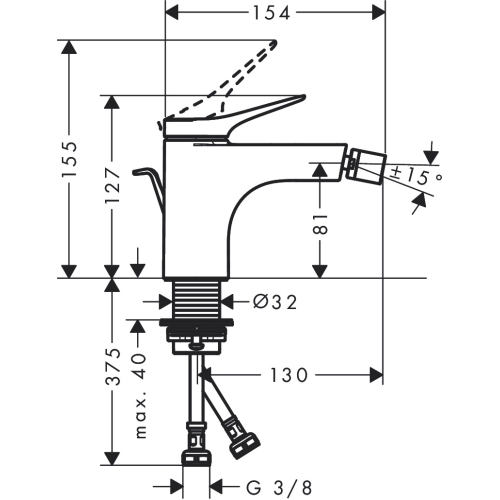 Змішувач Hansgrohe Vivenis для біде, чорний матовий 75200670