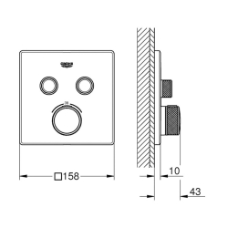 Термостат для вбудовуваного монтажу на 2 виходи Grohe Grohtherm SmartControl 29124DC0