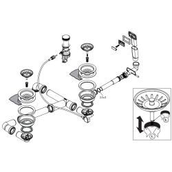 Сифон для миття Hansgrohe D17-12, хром 43948000