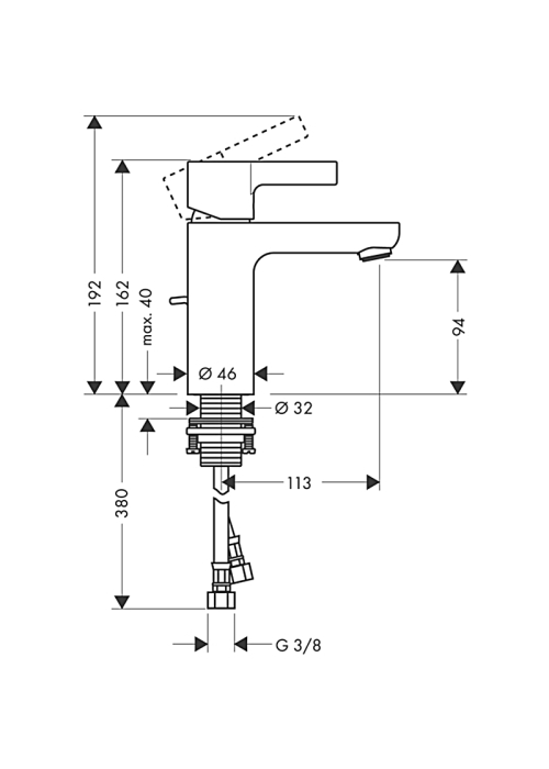 Змішувач для раковини Hansgrohe Metris S LowFlow 31063000