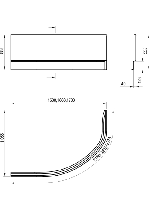 Панель для ванни Ravak A ROSA II R 160 N CZL1200AN0