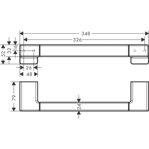 Поручень Hansgrohe AddStoris 41744340 чорний матовий хром