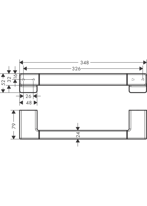 Поручень Hansgrohe AddStoris 41744340 черный матовый хром