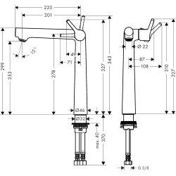 Смеситель для раковины Hansgrohe Talis S 250 72116000