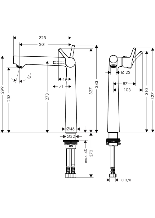 Смеситель для раковины Hansgrohe Talis S 250 72116000