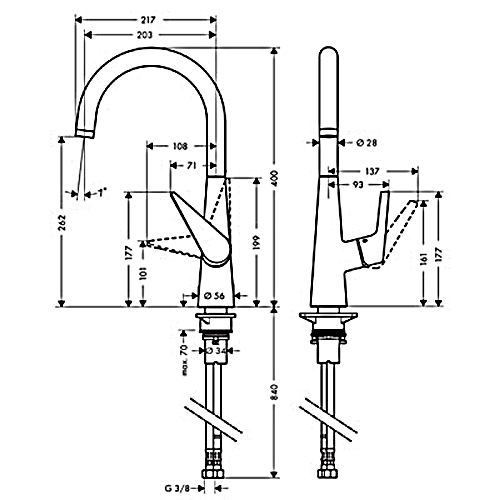 Кухонний змішувач Hansgrohe Talis S 72810000