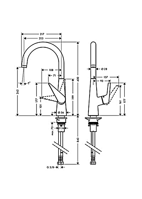 Кухонный смеситель Hansgrohe Talis S 72810000