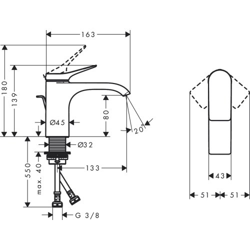 Змішувач Hansgrohe Vivenis для раковини, чорний 75010670