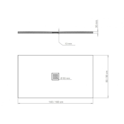 Піддон прямокутний Polimat PERFETTO глянцевий 140x80x3 00463