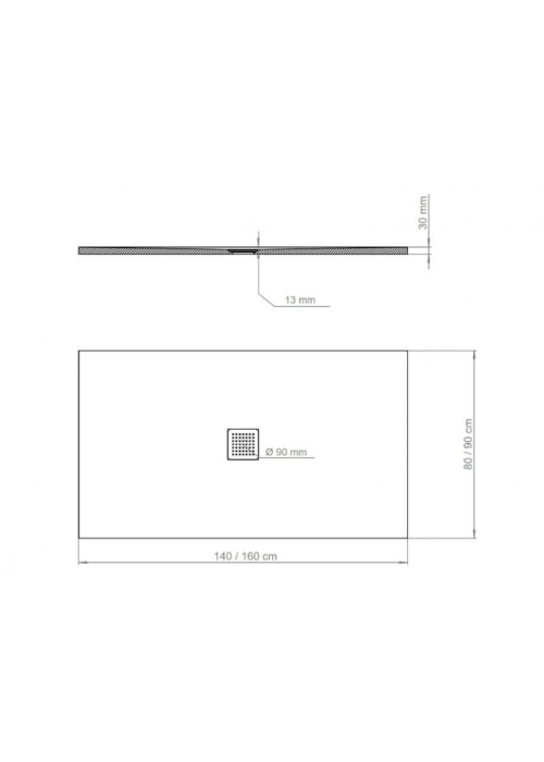 Піддон прямокутний Polimat PERFETTO глянцевий 140x80x3 00463