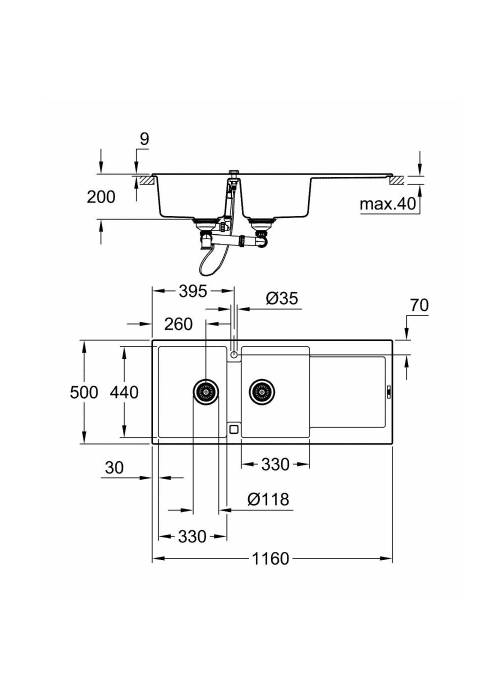 Кухонна мийка Grohe Sink K500 31647AP0