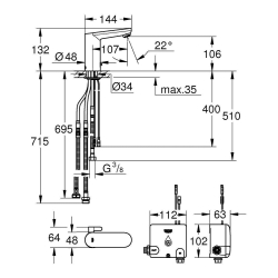 Инфракрасный смеситель для раковины Grohe Eurosmart Cosmopolitan E 36386001