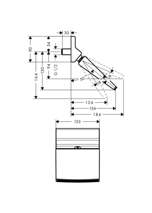 Верхний душ Hansgrohe Raindance Rainfall 150 1jet 26442000