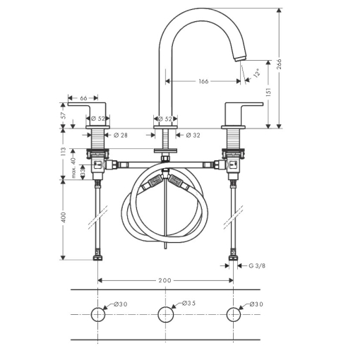 Змішувач для раковини Hansgrohe Vernis Shape 71563670 чорний