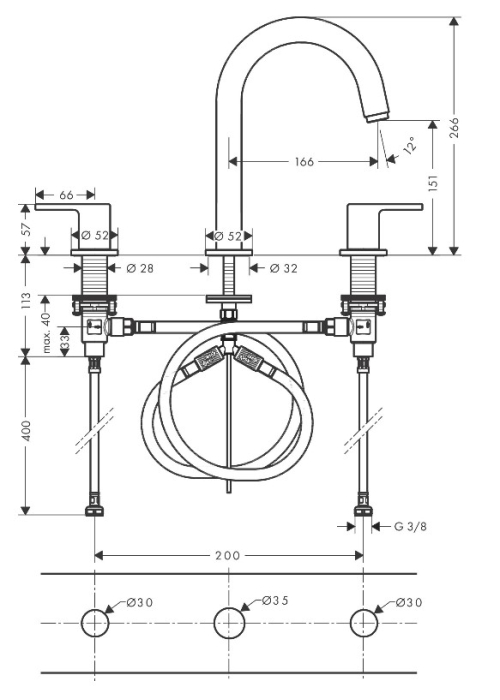 Змішувач для раковини Hansgrohe Vernis Shape 71563670 чорний