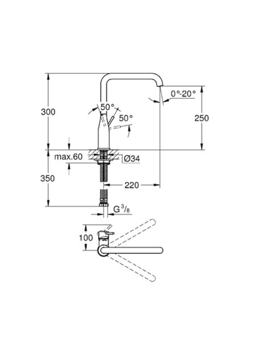 Змішувач для кухні GROHE Essence New 30269GL0