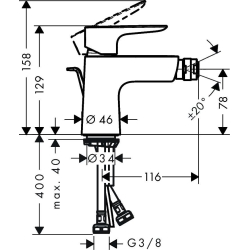 Змішувач для біде Hansgrohe Talis E Matt Black 71720670