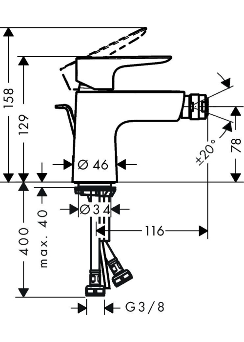 Змішувач для біде Hansgrohe Talis E Matt Black 71720670